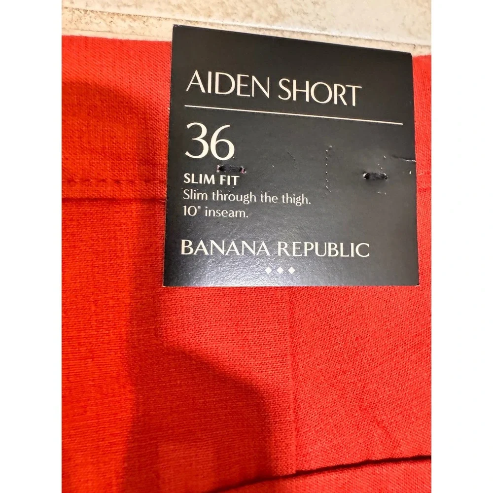 Banana Republic Aiden Shorts 36 Red‎ Slim Fit 10